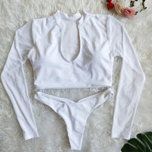 Load image into Gallery viewer, Long Sleeve Padded Bra Beach Swimsuit