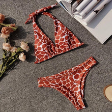 Load image into Gallery viewer, Print Bikini Push Up Low Waist