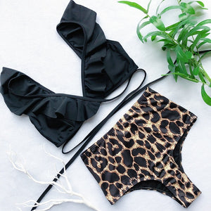 Sexy Leopard High Waist Bikini