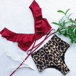 Sexy Leopard High Waist Bikini