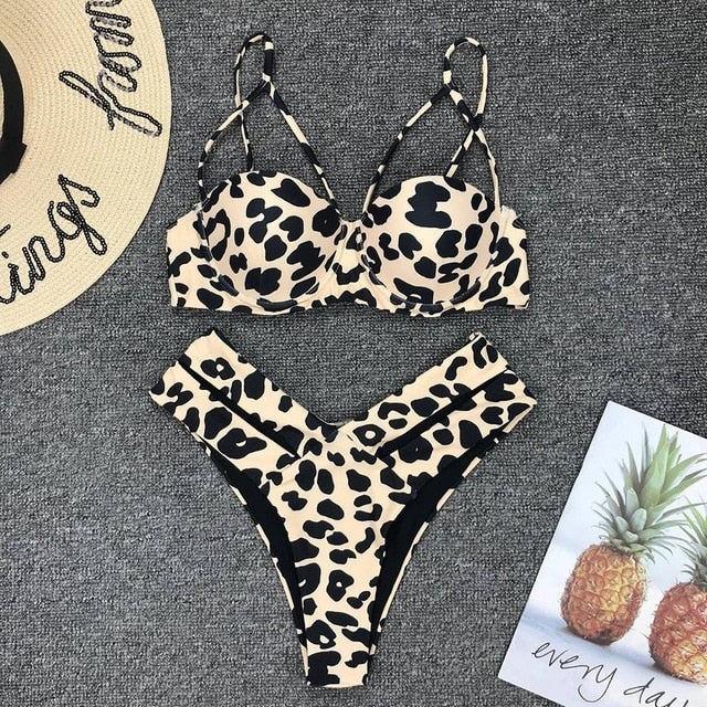 Sexy Leopard Push Up Bikini