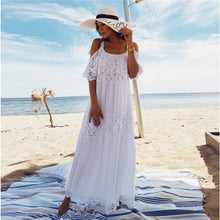 Load image into Gallery viewer, Print Lace-up Beach Dress